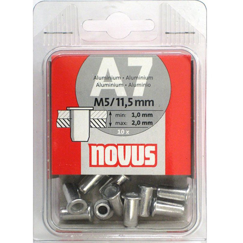 Заклепки потайные с внутренней резьбой тип A7/M5 11,5 мм 10 шт. NOVUS 045-0042