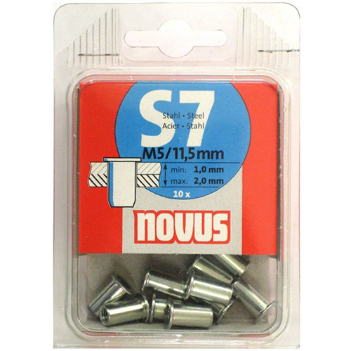 Заклепки потайные с внутренней резьбой тип S7/M5 11,5 мм 10 шт. NOVUS 045-0045