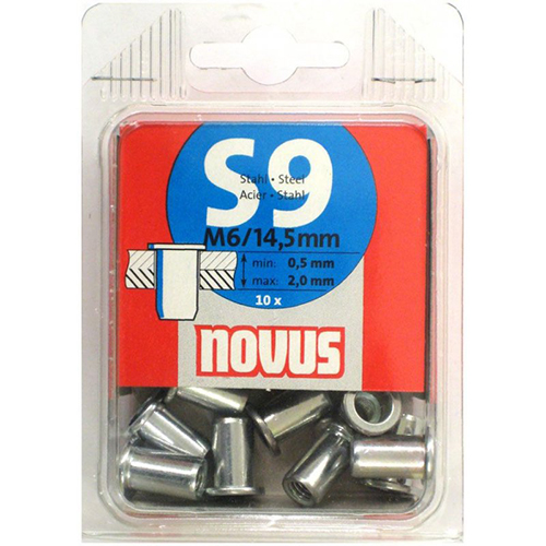 Заклепки потайные с внутренней резьбой тип S9/M6 14,5 мм 10 шт. NOVUS 045-0046